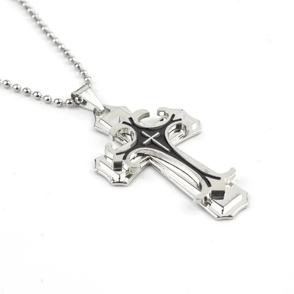 ❤️Stainless steel christian cross pendant necklace for women/men, N90201P224